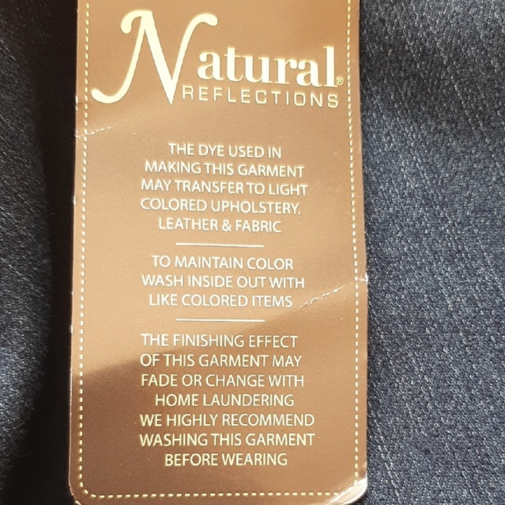 Natural Reflections Fleece Lined Jeans Relaxed Straight Leg Dark Wash Sz 16 New - Picture 7 of 11
